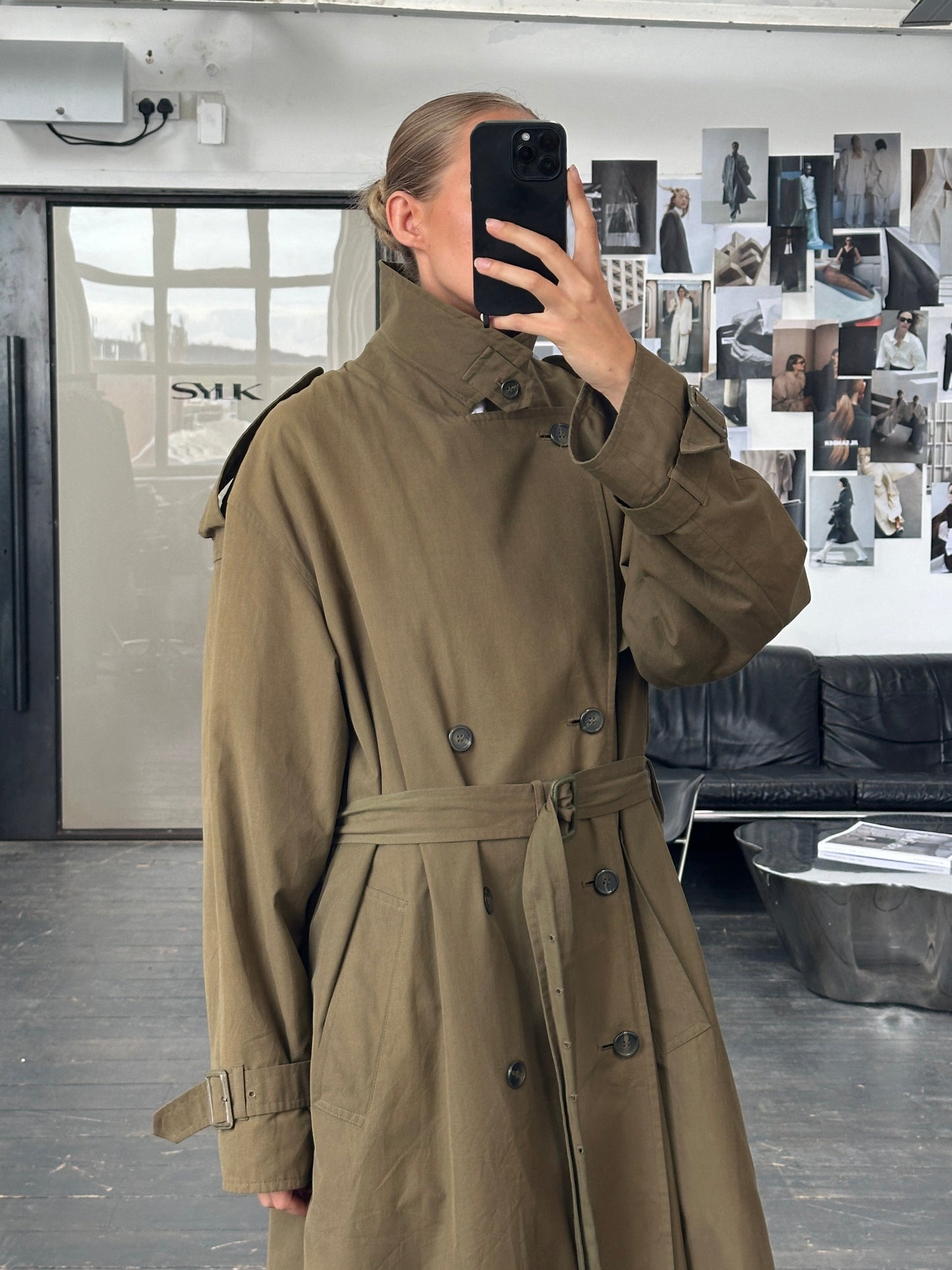 London Fog 1980s High Neck Belted Trench Coat - XXL