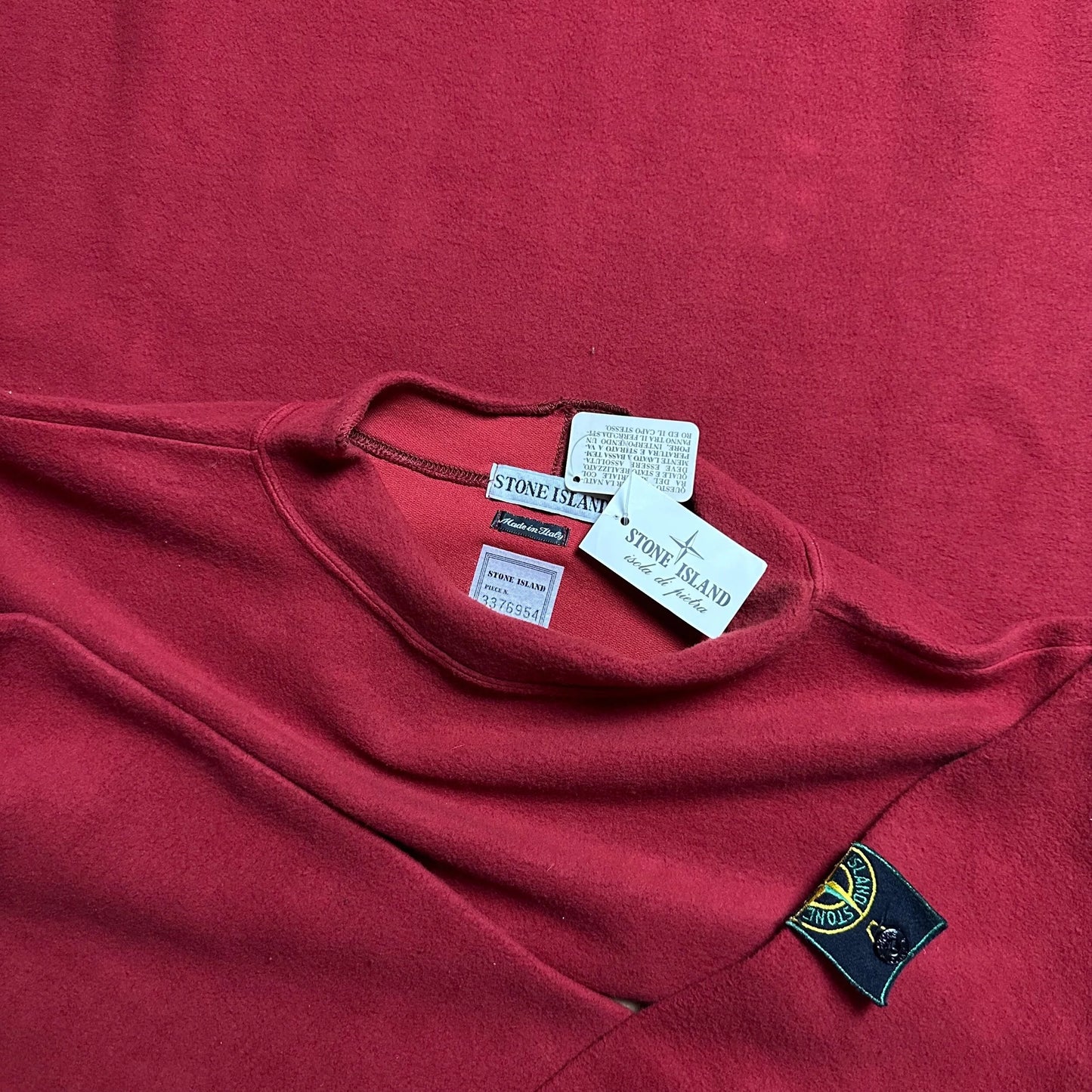 A/W 1995 Scarlet Red Neoprene Mock neck Sweater