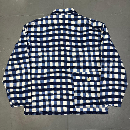 Uniqlo X Marni Collared Check Jacket In Blue & White ( L )