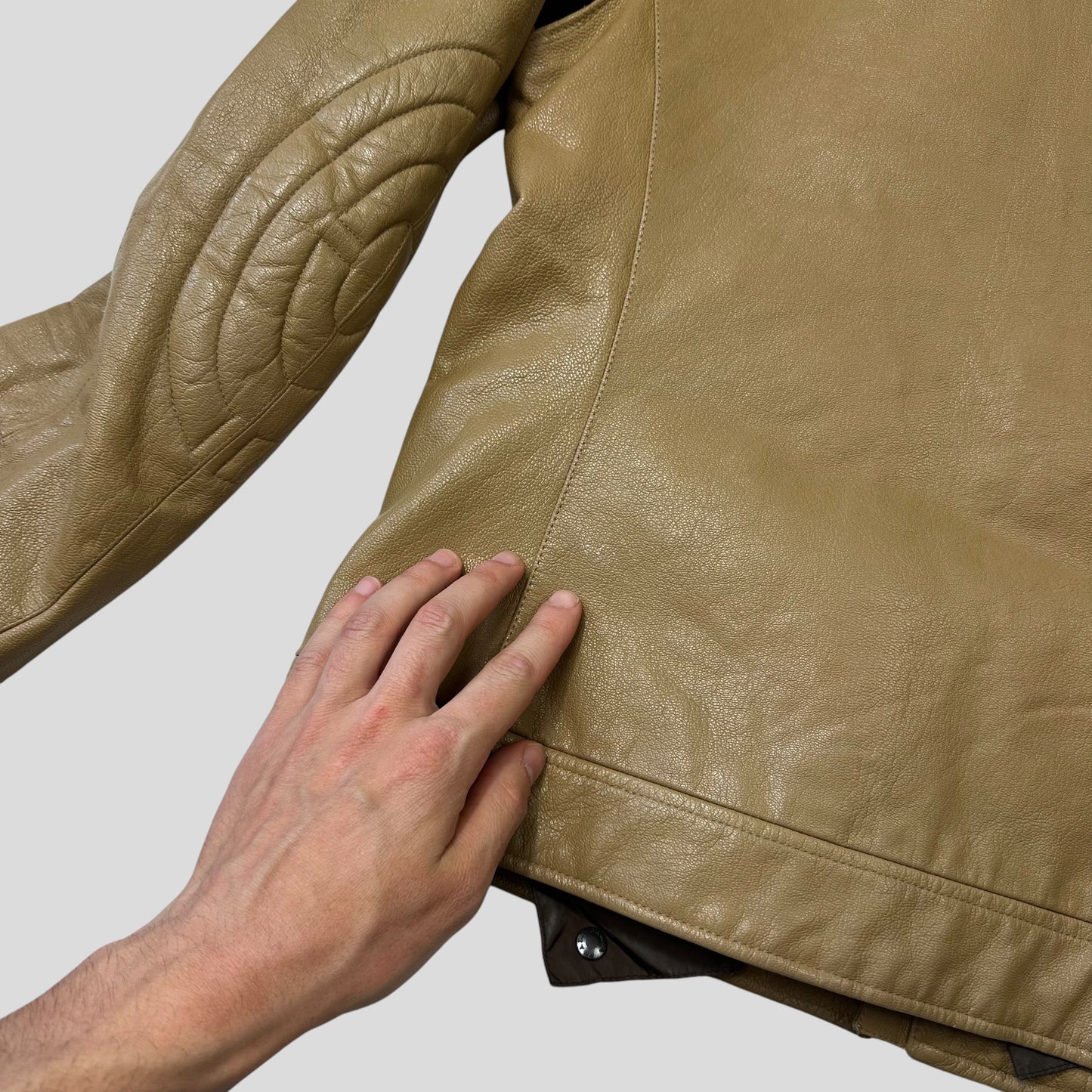 Prada SS00 Leather Articulated Elbow Detailed Moto Jacket - IT50 | Default Title, Red