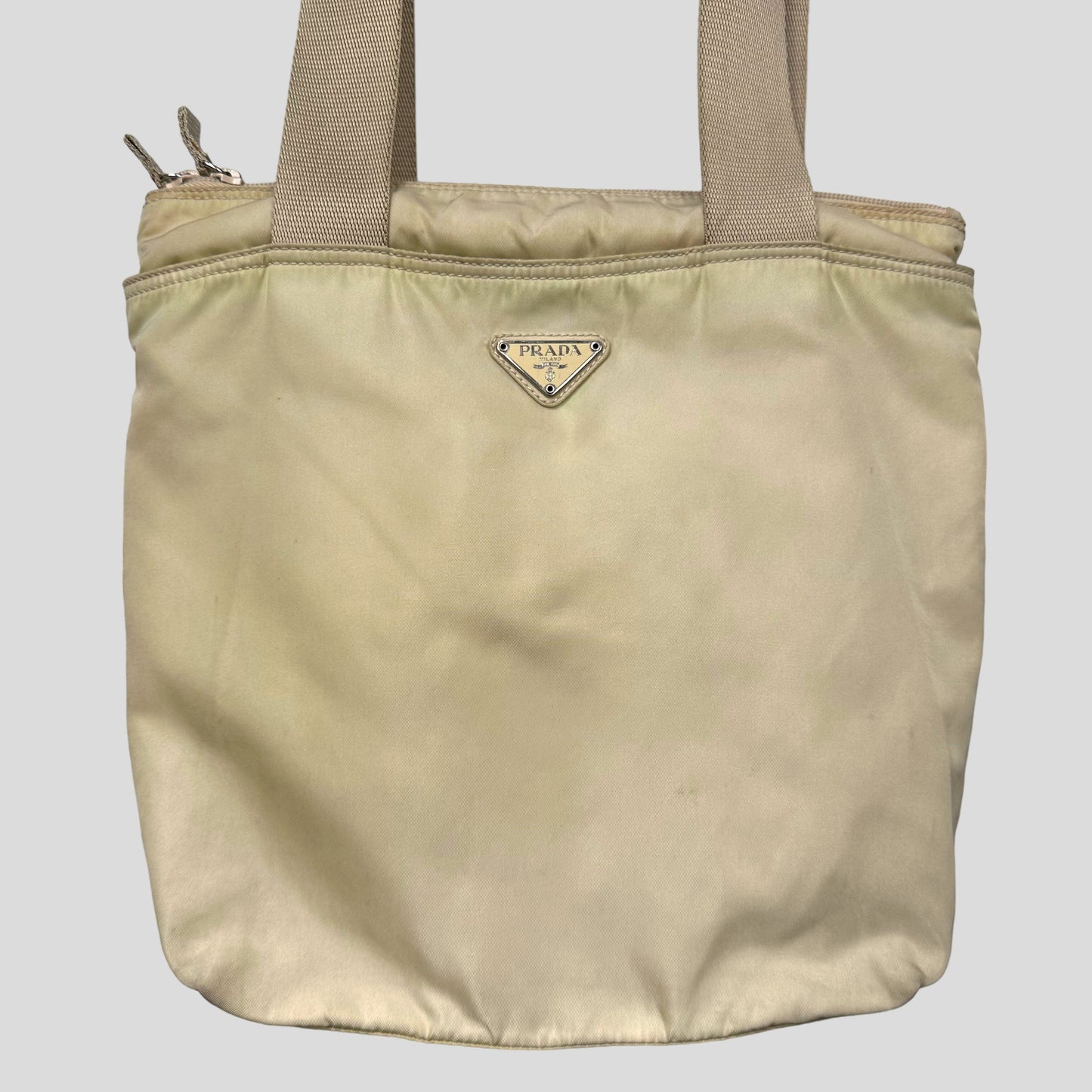Prada Milano 00’s Nylon Tote Shoulder Bag | O/S, Cream