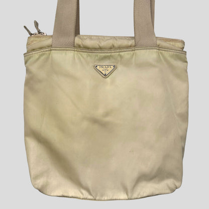 Prada Milano 00’s Nylon Tote Shoulder Bag | O/S, Cream