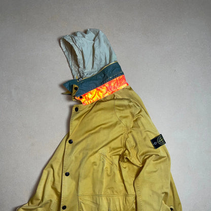 S/S 1990 Gold Yellow Hidden Reflective Collar Raso Gommato Safety Jacket