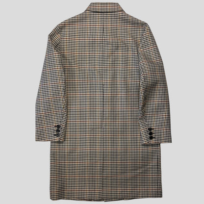 Prada 2020 Plaid Houndstooth Impermeable Virgin Wool Car Coat  - M | O/S, Red