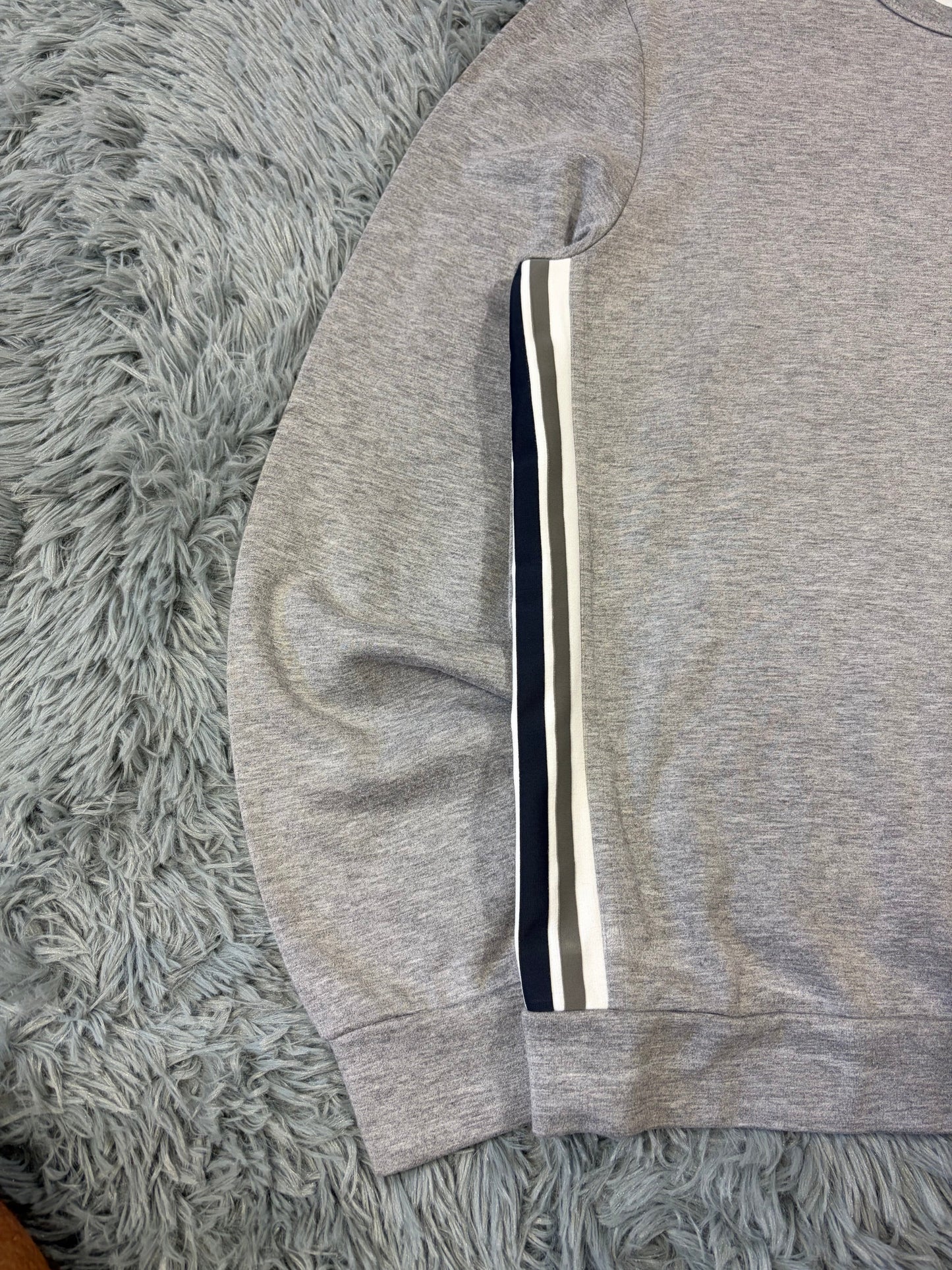 Gucci 2010s Striped Seam Tape GG Logo Sweatshirt - M/L | O/S, Grey