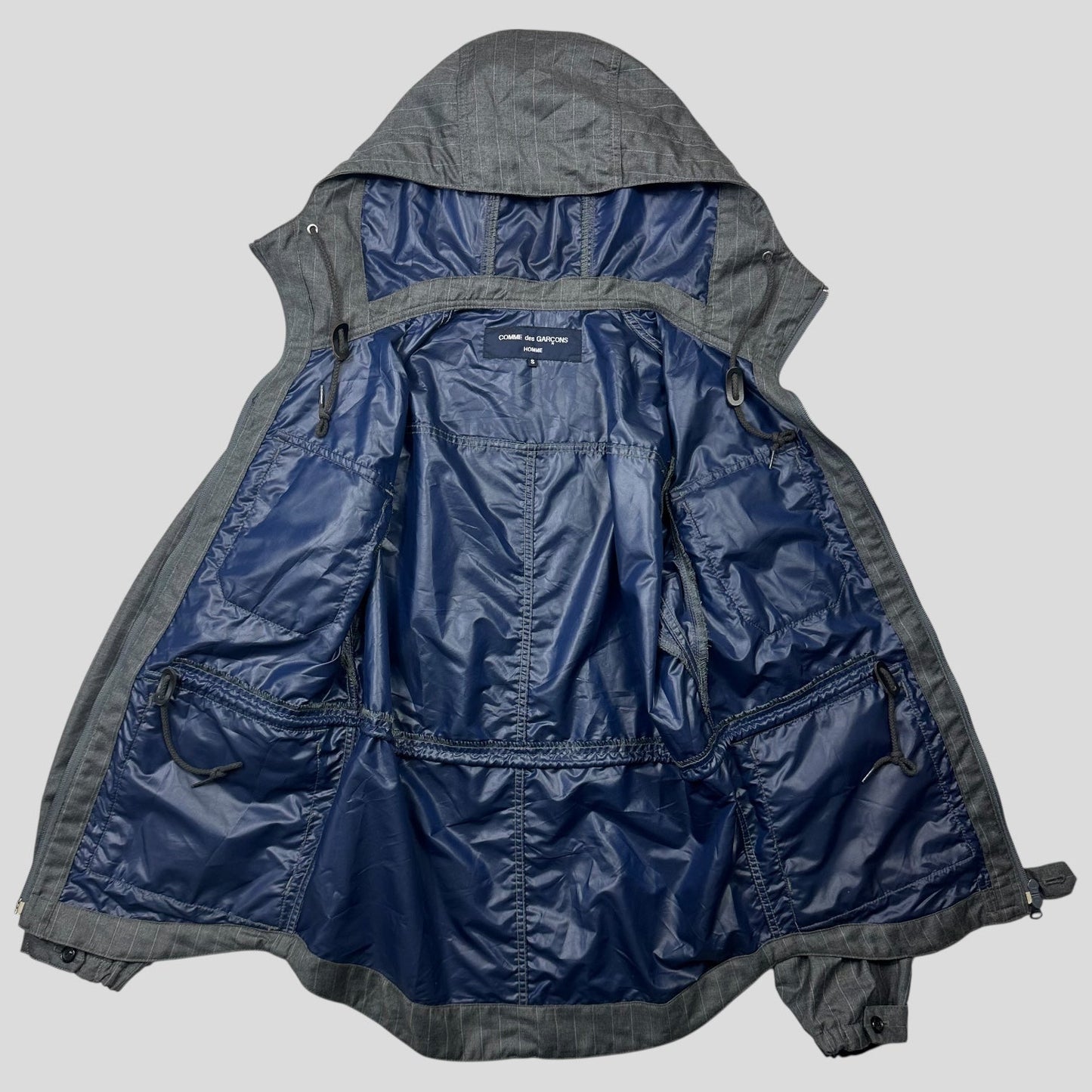 Comme Des Garçons Homme 2011 Pinstripe Weatherproof Wool Jacket - S