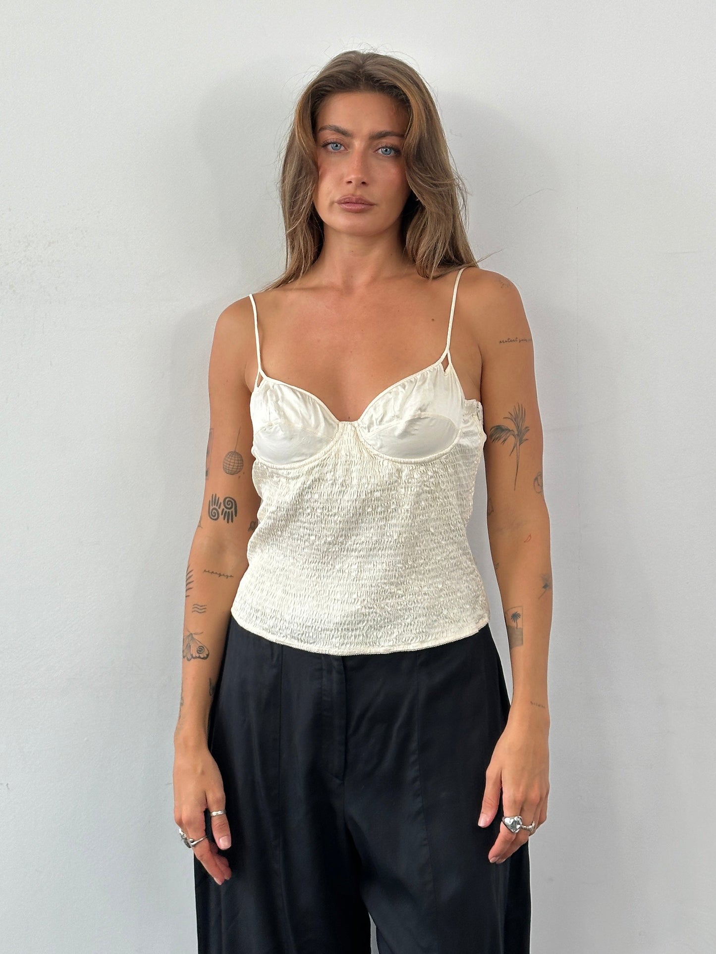 Giorgio Armani 1990s Silk Ruched Top - M