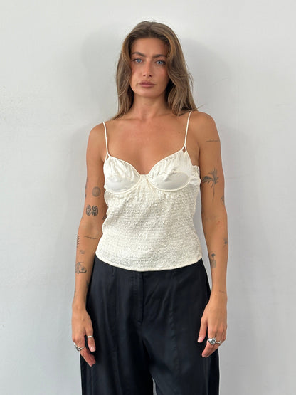 Giorgio Armani 1990s Silk Ruched Top - M