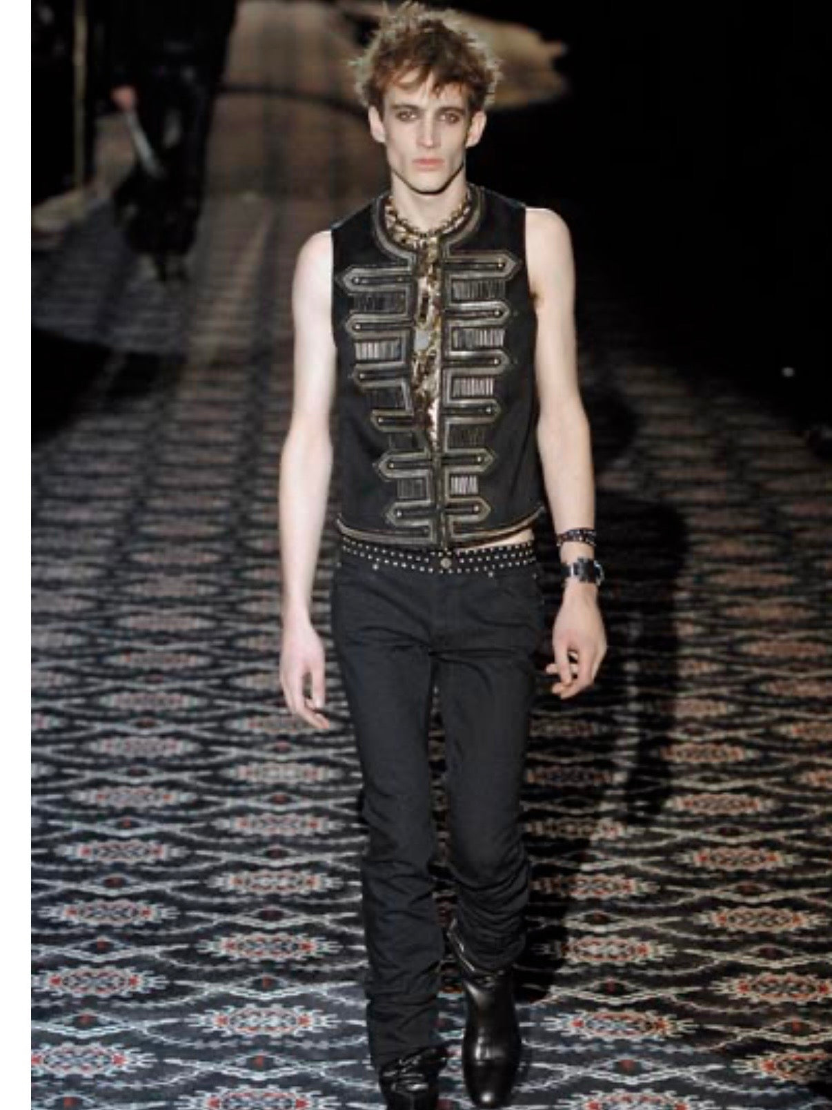 Gucci FW08 Runway Chrome Studded Rock n Roll Jeans - IT52 | O/S, Black