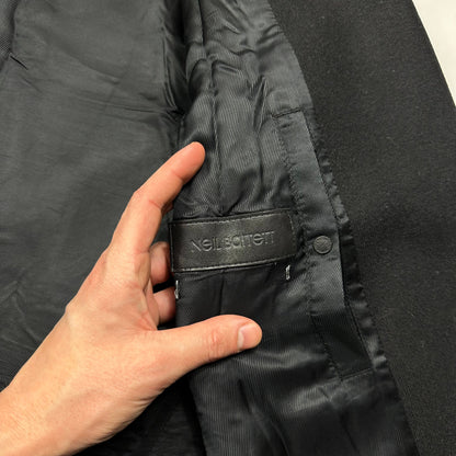 Neil Barrett 00’s Leather + Wool Modular Zip Panelled Biker Jacket - M