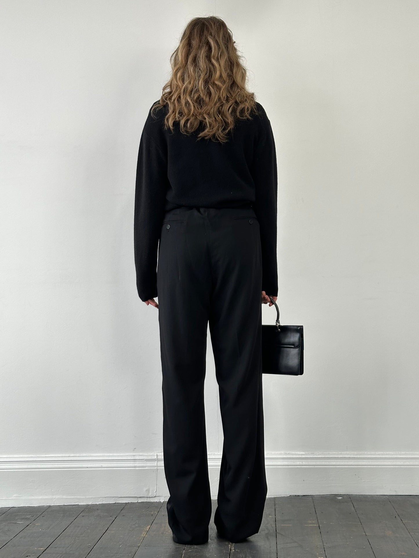 Emporio Armani 1990s Pure Wool Tuxedo Tailored Trousers - W34