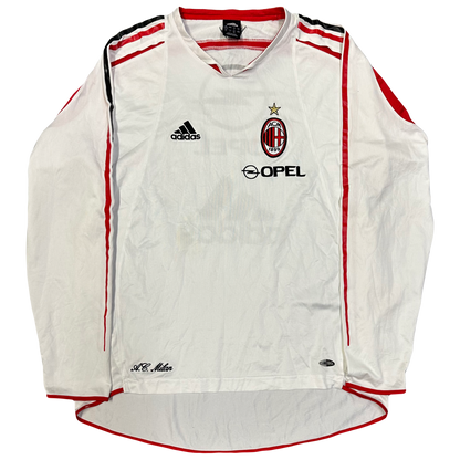 Adidas 2005/06 AC Milan Training Long sleeve Shirt In White & Red ( L )