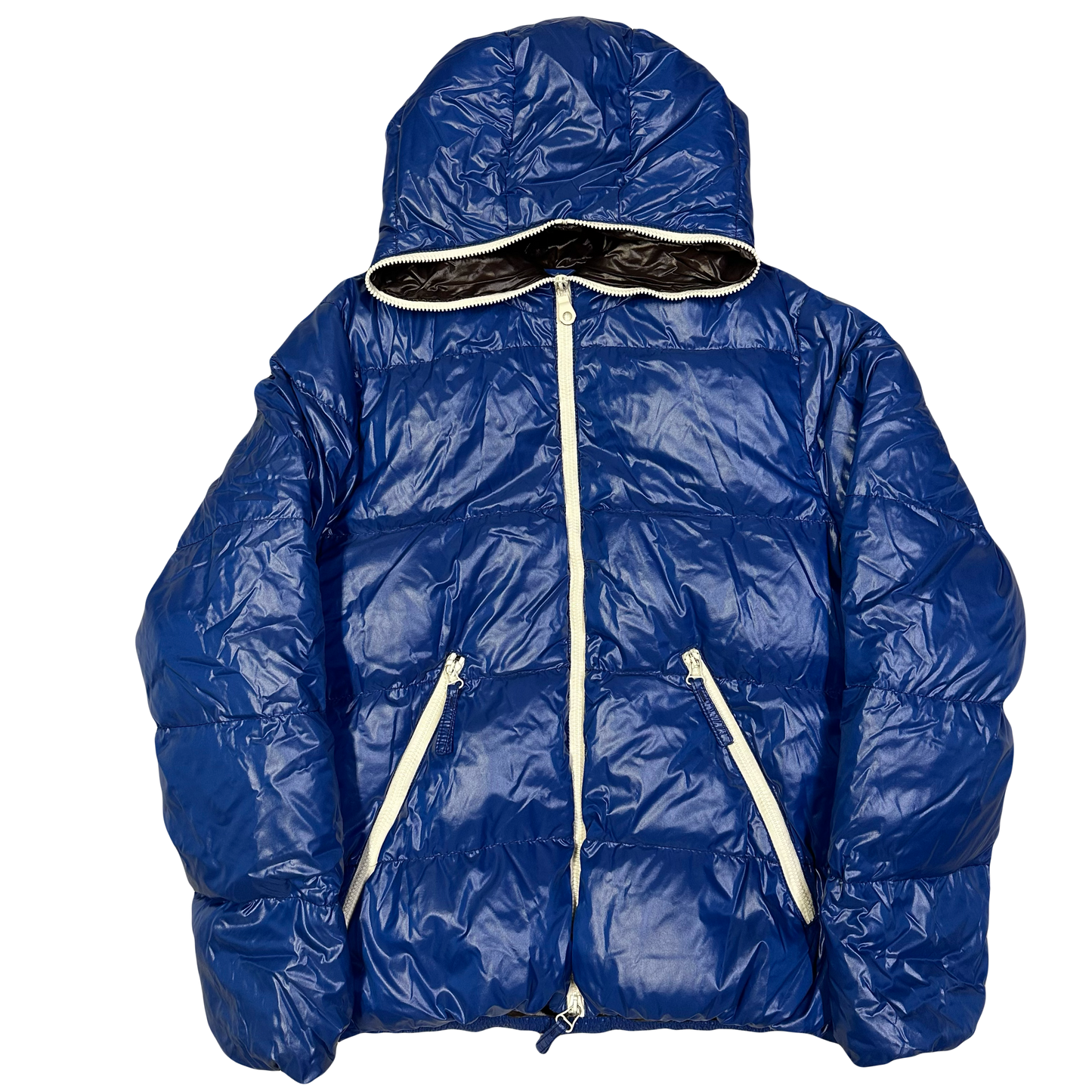 Duvetica Puffer Jacket In Blue & White ( L )
