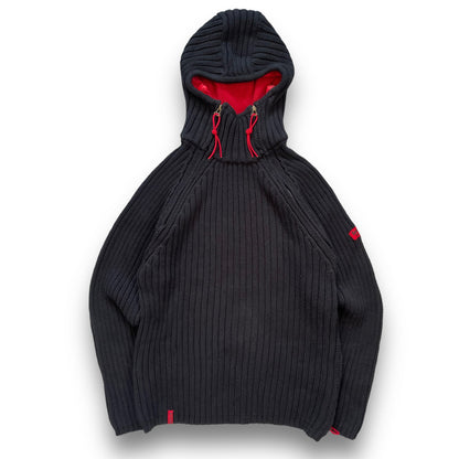 2000's Schott NYC Dual Zip Knitted Balaclava Hoodie (L) | Default Title, Navy