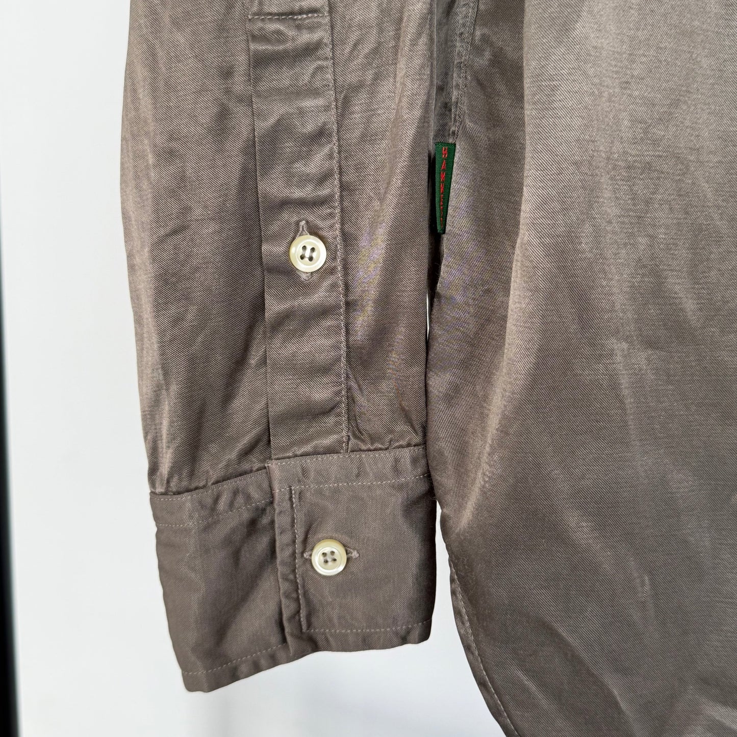 1990s katherine hamnett denims silk-like shirt | O/S, Green