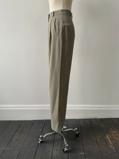 Max Mara 1990s Pure Wool High Waisted Straight Leg Trousers - W24