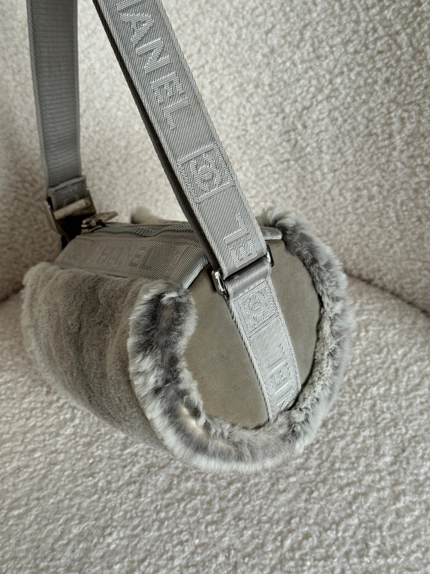 Vintage 2005/2006 Chanel Sport Lapin Fur Mini Duffle Shoulder Bag | O/S, Grey