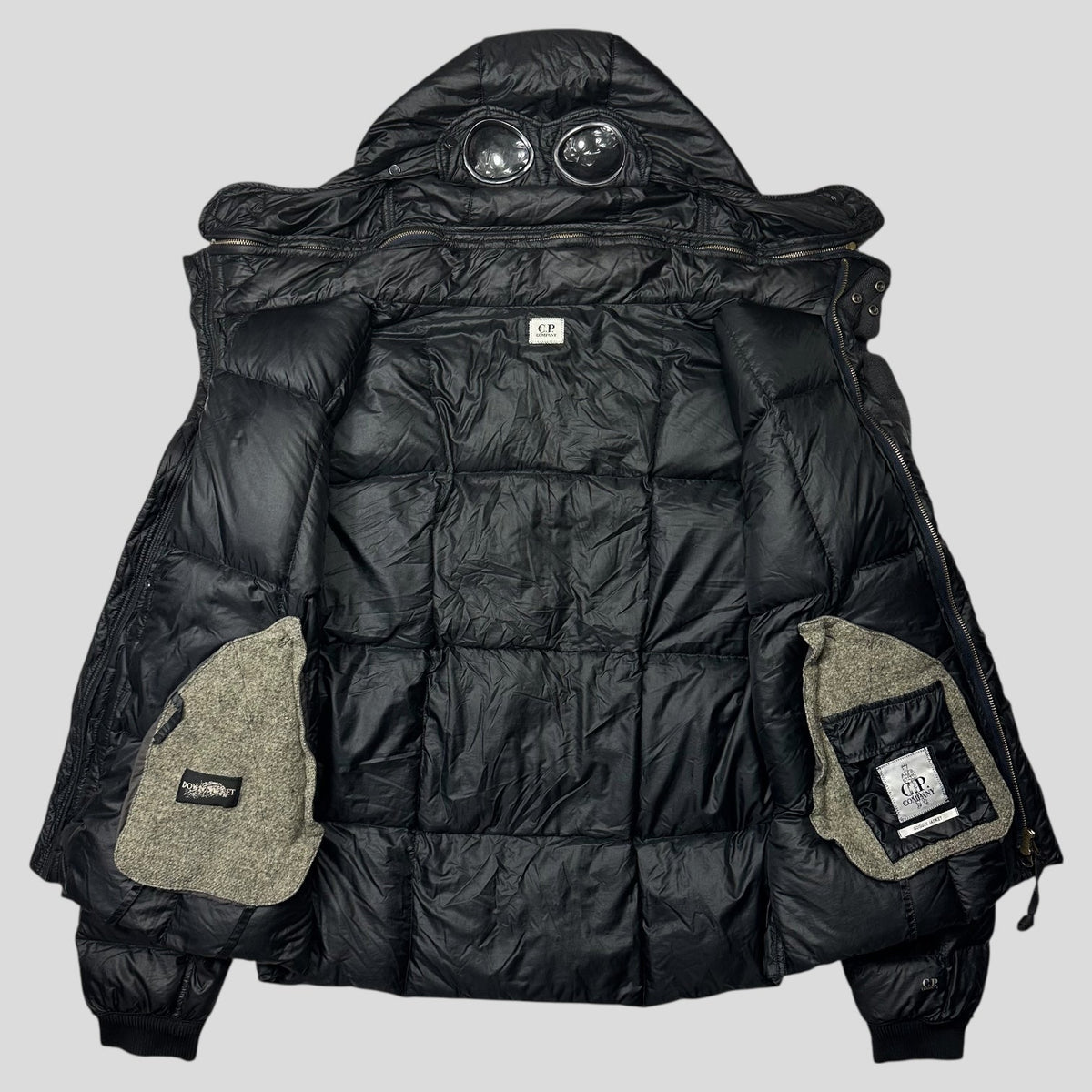 CP Company 00’s Nylon Goose Down Goggle Puffer Jacket - IT56 (L/XL) | O/S, Black