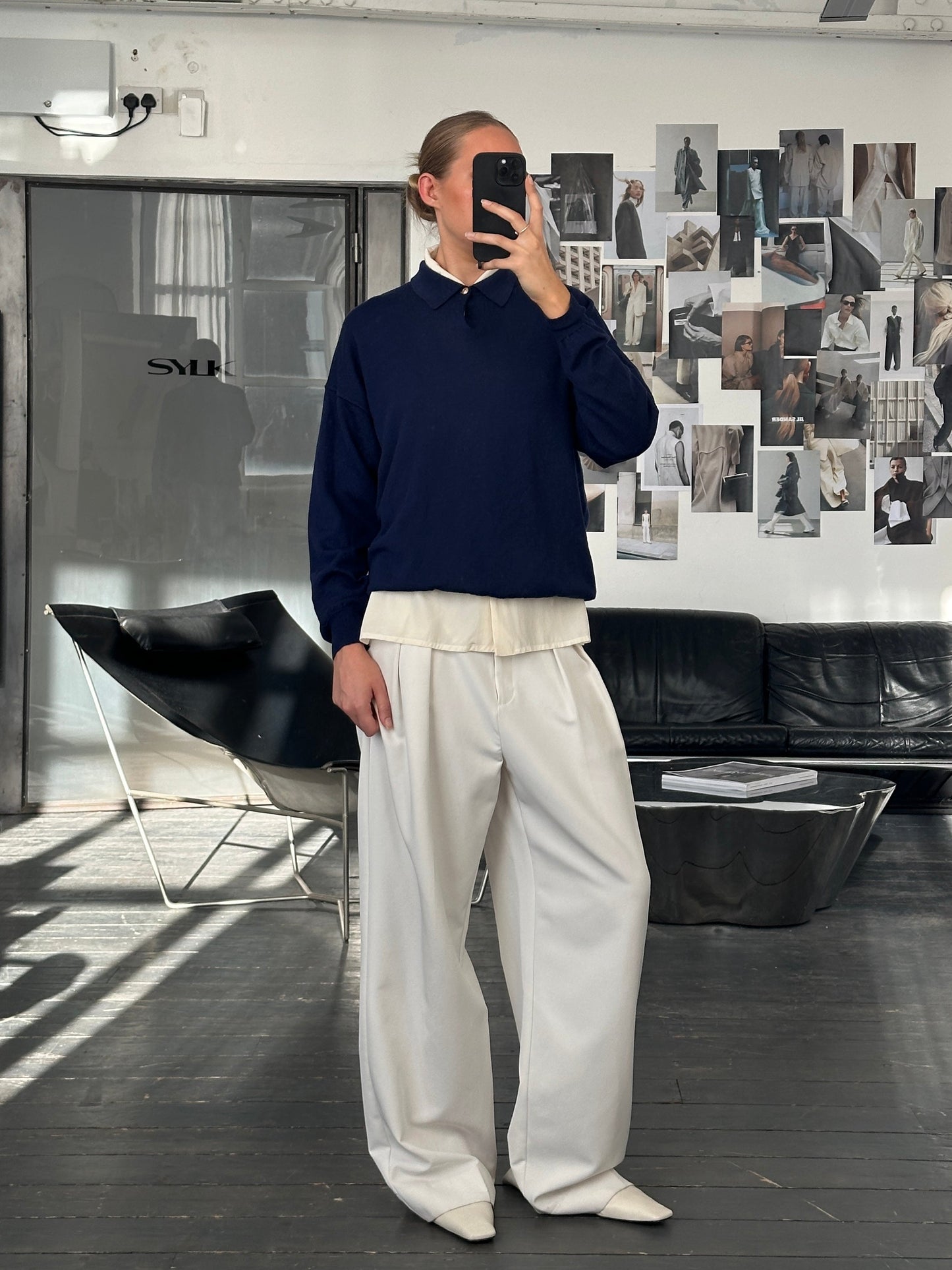 Gianni Versace Versus 1990s Pure Wool Bespoke Button Polo Jumper - L