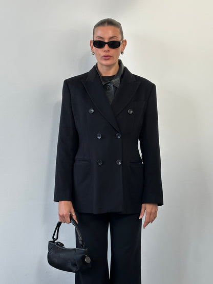Gianfranco Ferre 1990s Wool Cashmere Double Breasted Blazer - M