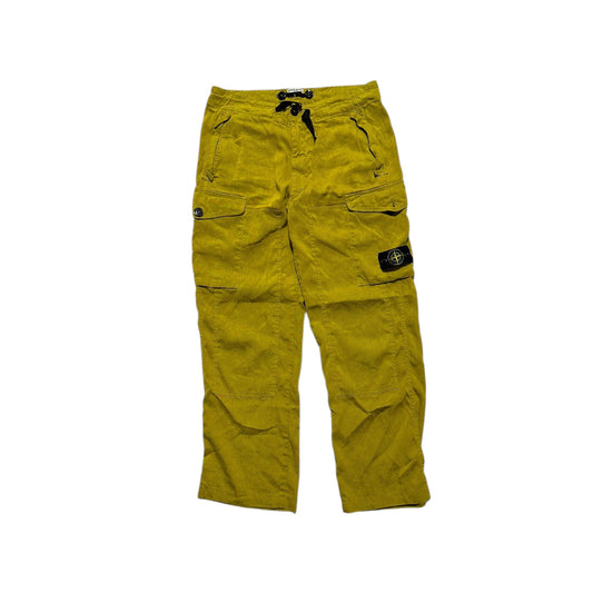 Stone Island Straight Leg Linen Cargo Trousers