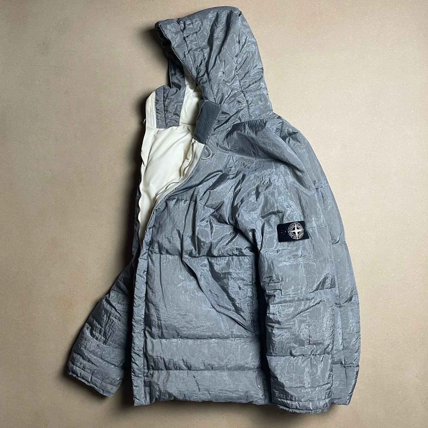 A/W 2000 Paul Harvey Steel Grey Pure Metal Shell Hooded Parka