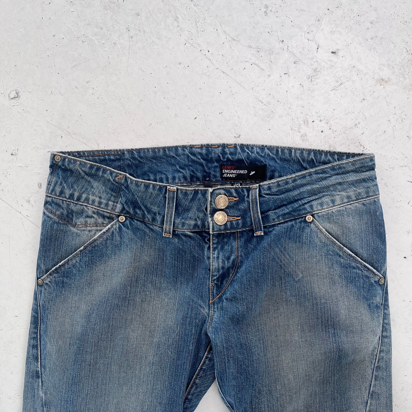 vintage levis engineered low rise jeans | Blue, Red