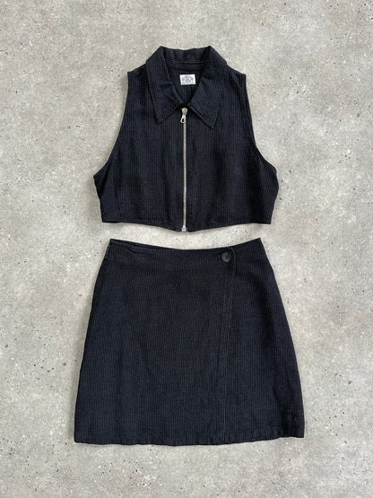 Armani Jeans Linen Stripe Two Piece Skirt Set - S/W25