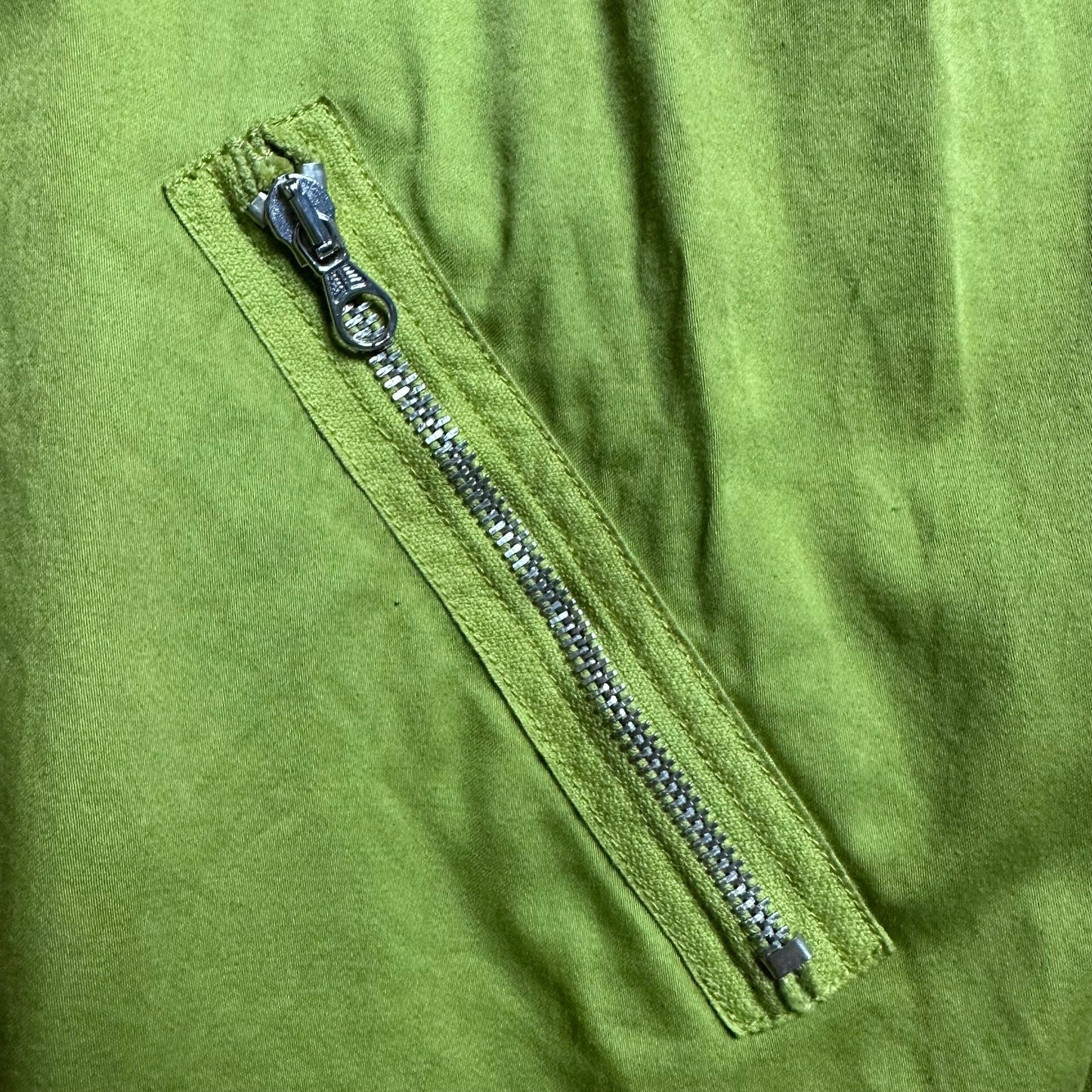 S/S 1988 Lime Green Raso Gommato Double Collar Bomber Jacket