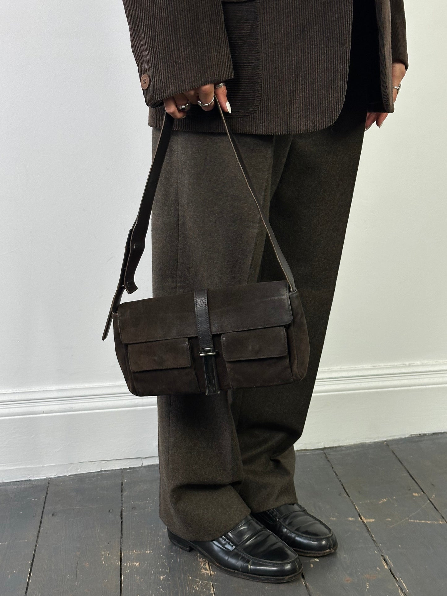 Yves Saint Laurent 2000s Rive Gauche Suede Shoulder Bag