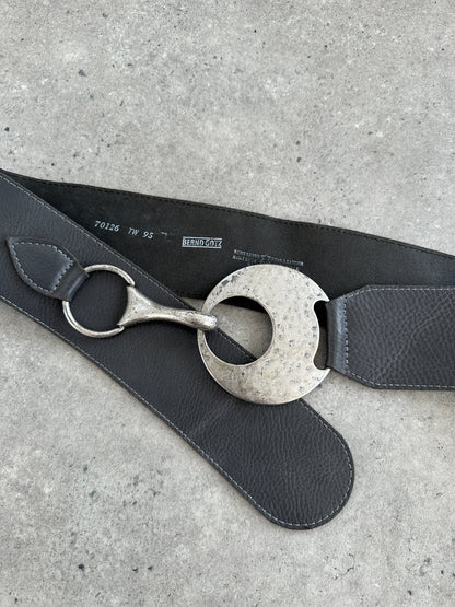 Vintage 1990s Chunky Circular Leather Belt - W35