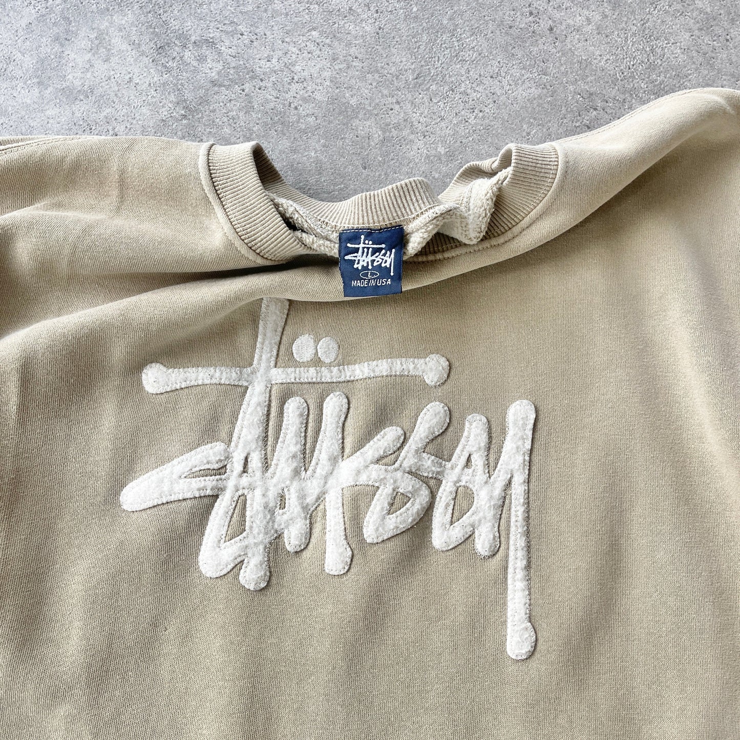 Stussy RARE 1990s heavyweight script sweatshirt (XL)