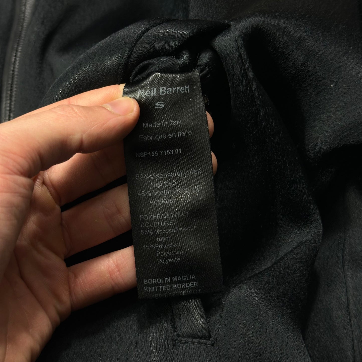 Neil Barrett Textured Viscose Italian Padded Bomber Jacket - S/M