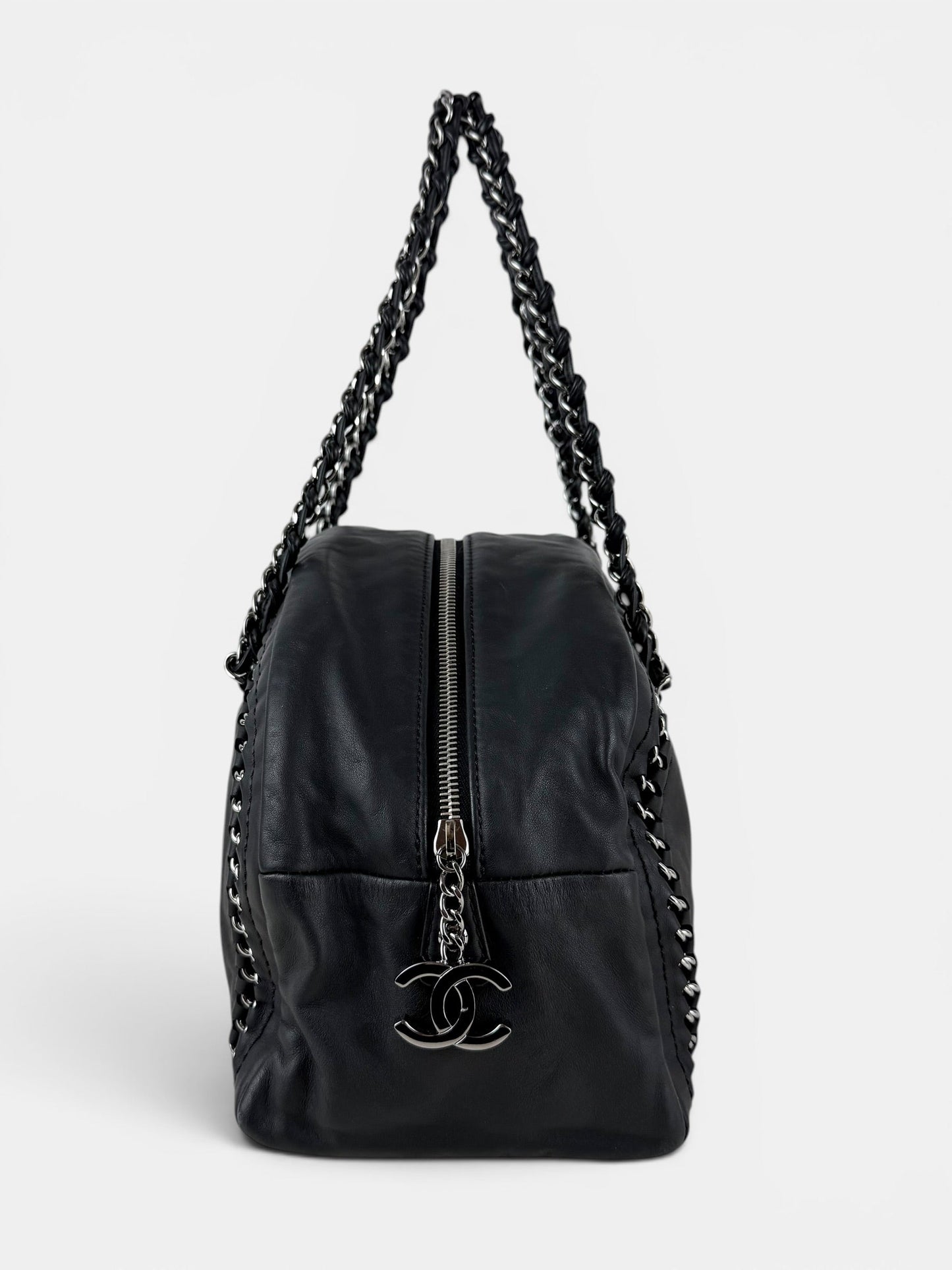 2005/2006 Chanel Luxe Ligne Black Lambskin Bowling Bag | O/S, Multicoloured