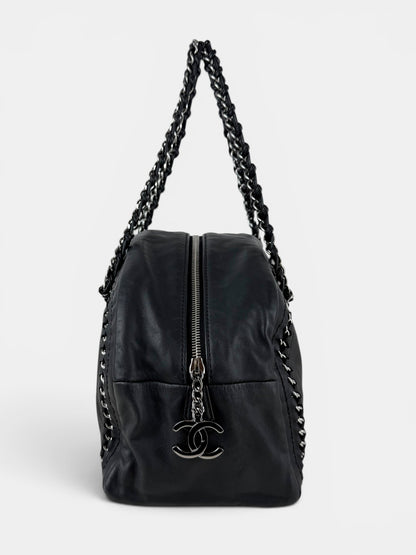 2005/2006 Chanel Luxe Ligne Black Lambskin Bowling Bag | O/S, Multicoloured