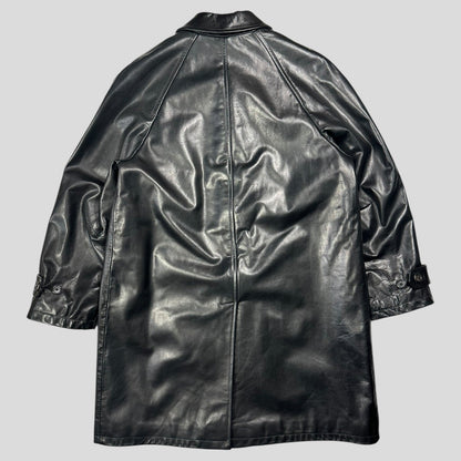 Prada Milano AW98 Wool Lined Gloss Leather Matrix Trench Coat - IT50 | Default Title, Black