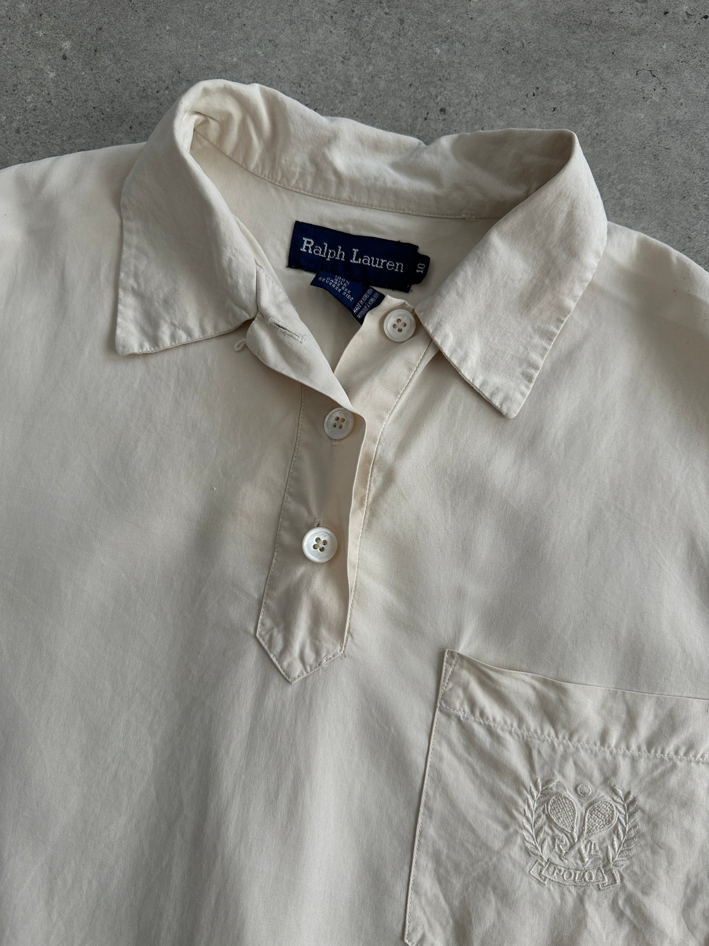 Ralph Lauren Pure Silk Short Sleeve Logo Polo Top - M