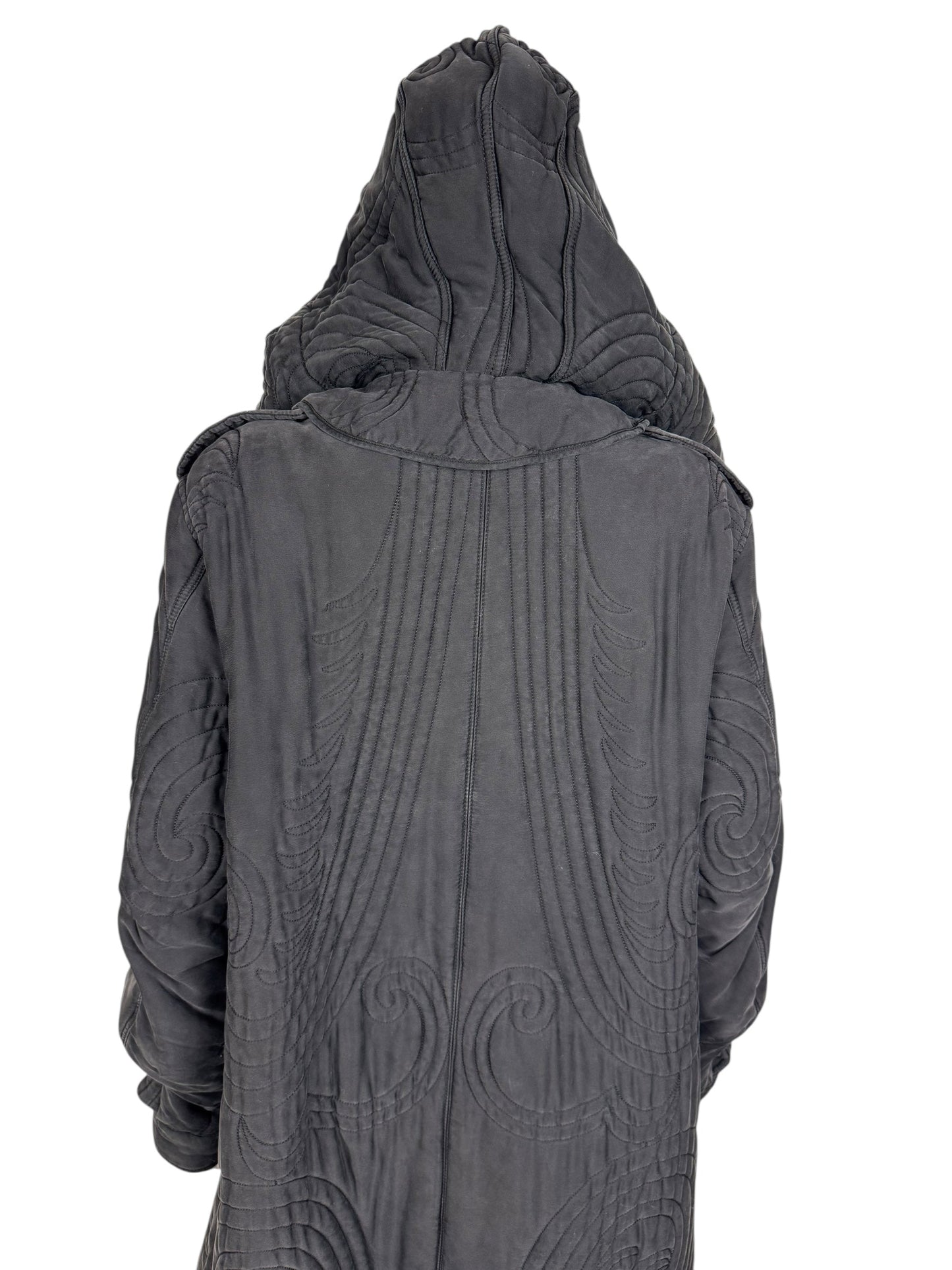 Alexander McQueen c.F/W 2007 silk parka coat | Grey, Multicoloured