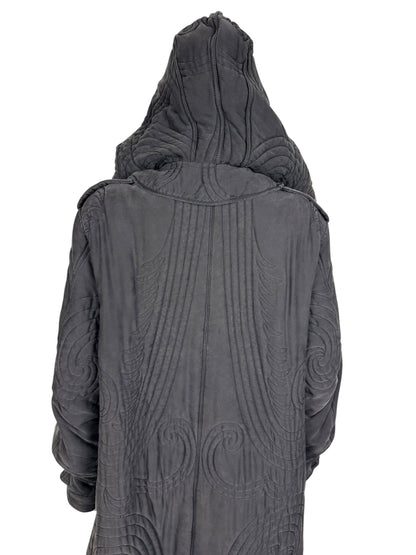 Alexander McQueen c.F/W 2007 silk parka coat | Grey, Multicoloured