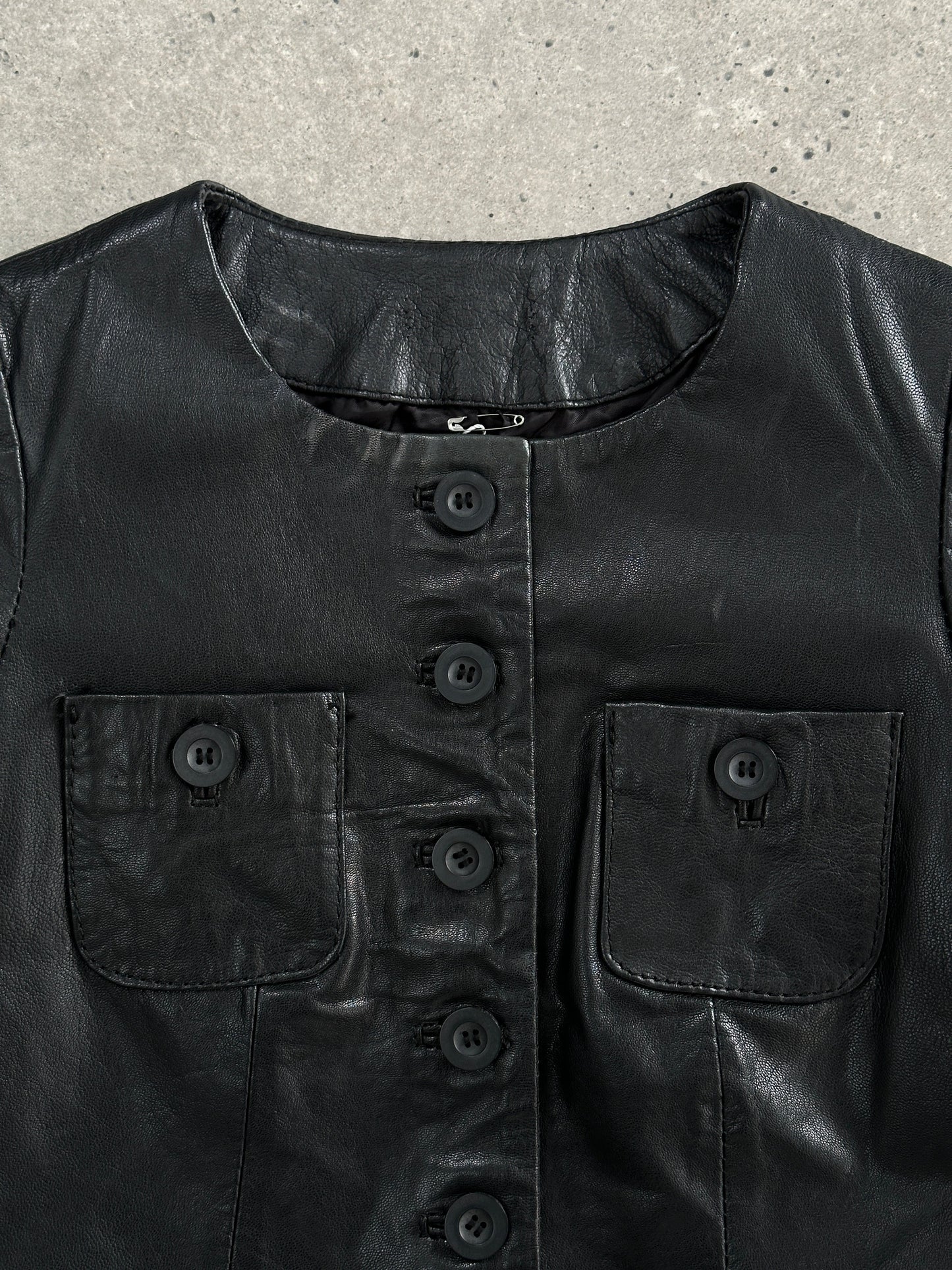 Vintage Leather Mini Dress - S