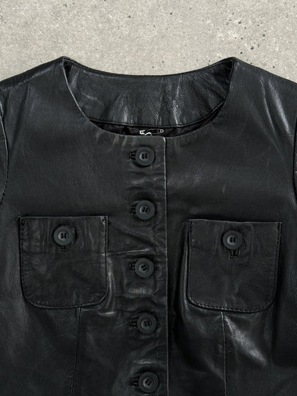 Vintage Leather Mini Dress - S