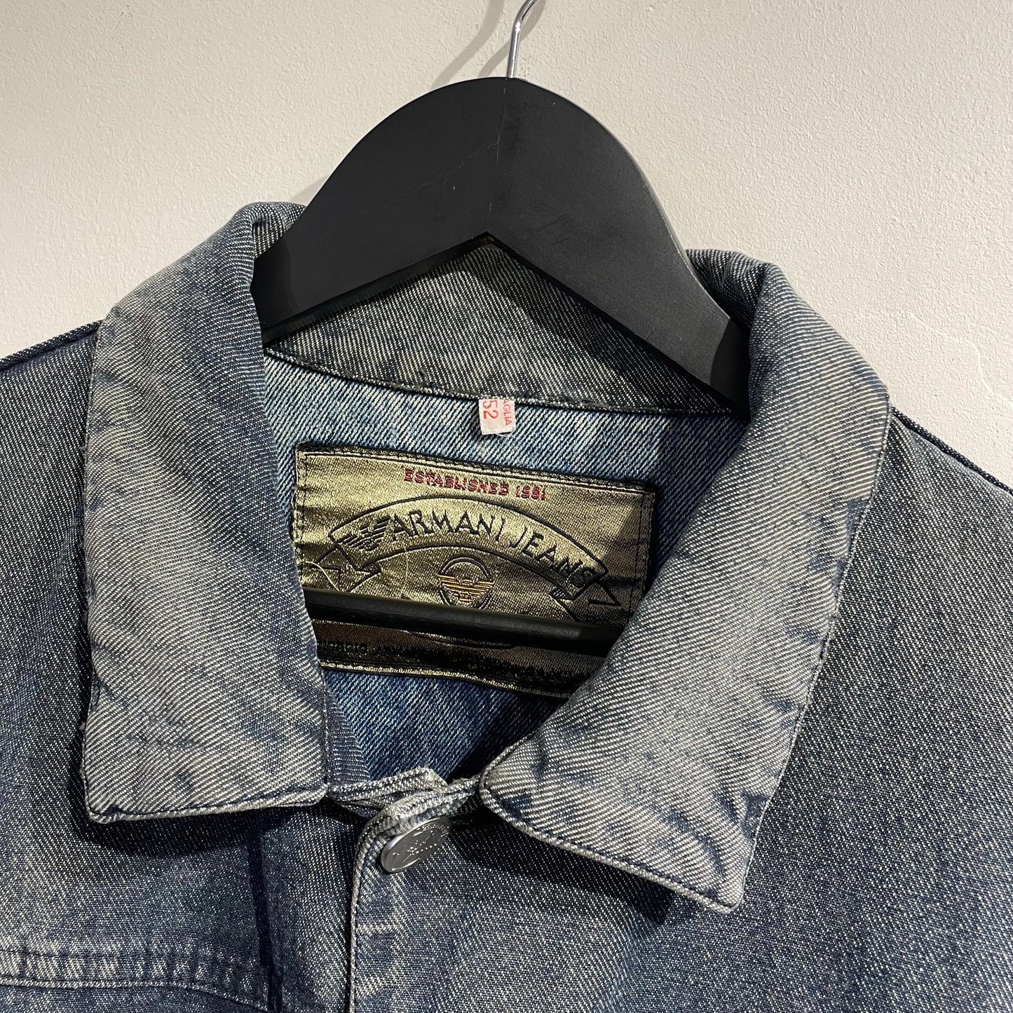 Armani Jeans 90s Denim Workwear Jacket | Large, Red