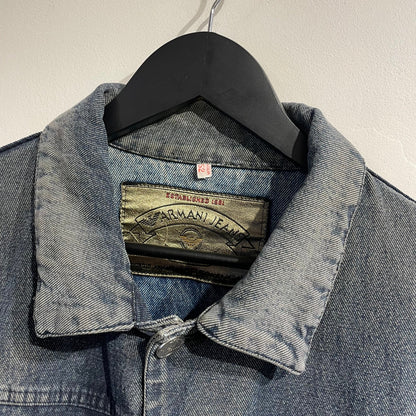 Armani Jeans 90s Denim Workwear Jacket | Large, Red