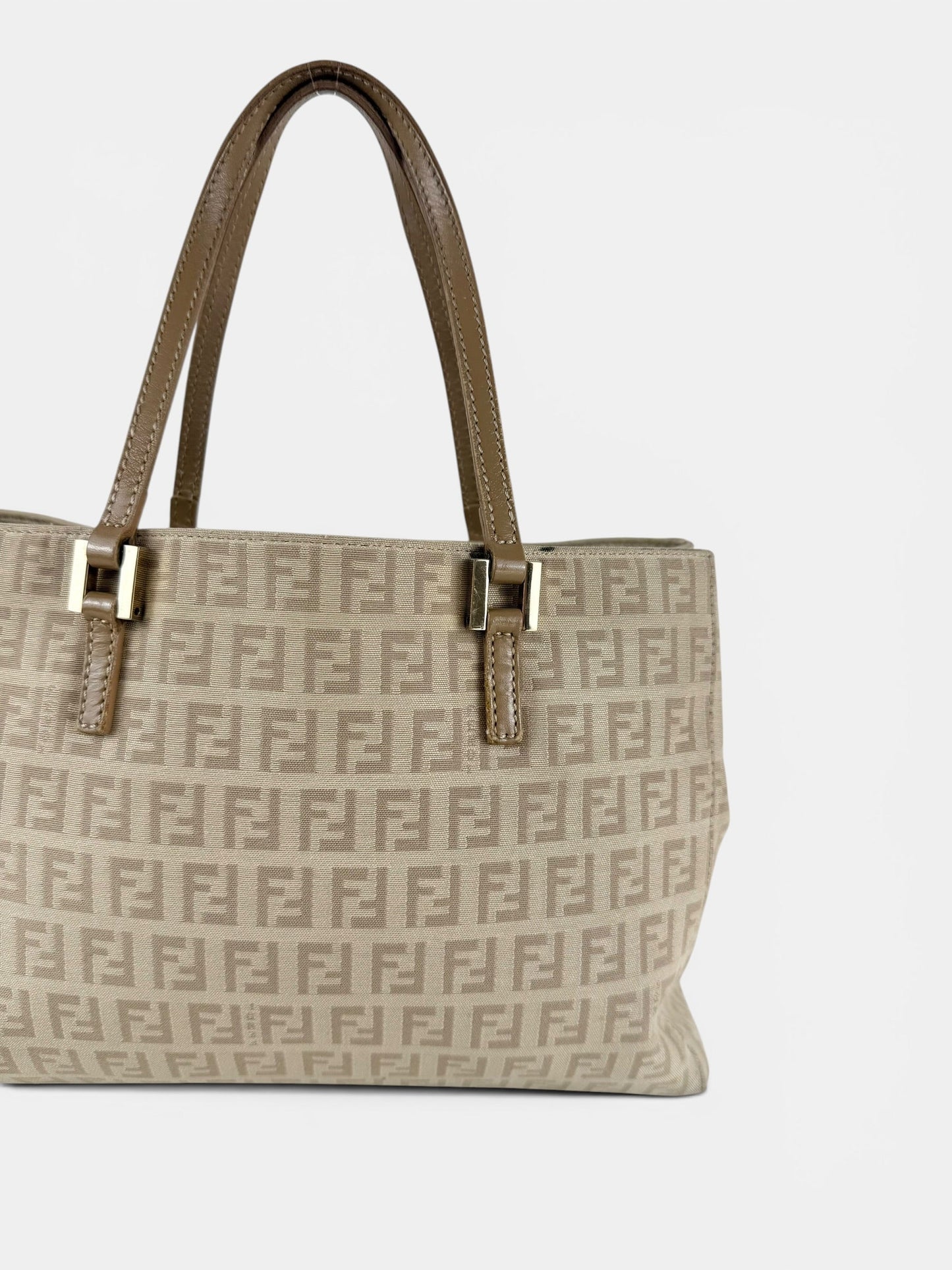 90s Fendi Zucca Beige Handbag | O/S, Multicoloured