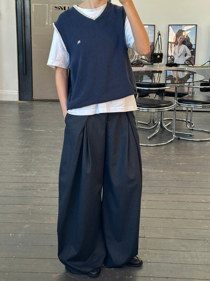 Burberry London 1990s Cotton Sleeveless Logo Knitted Jumper - XL