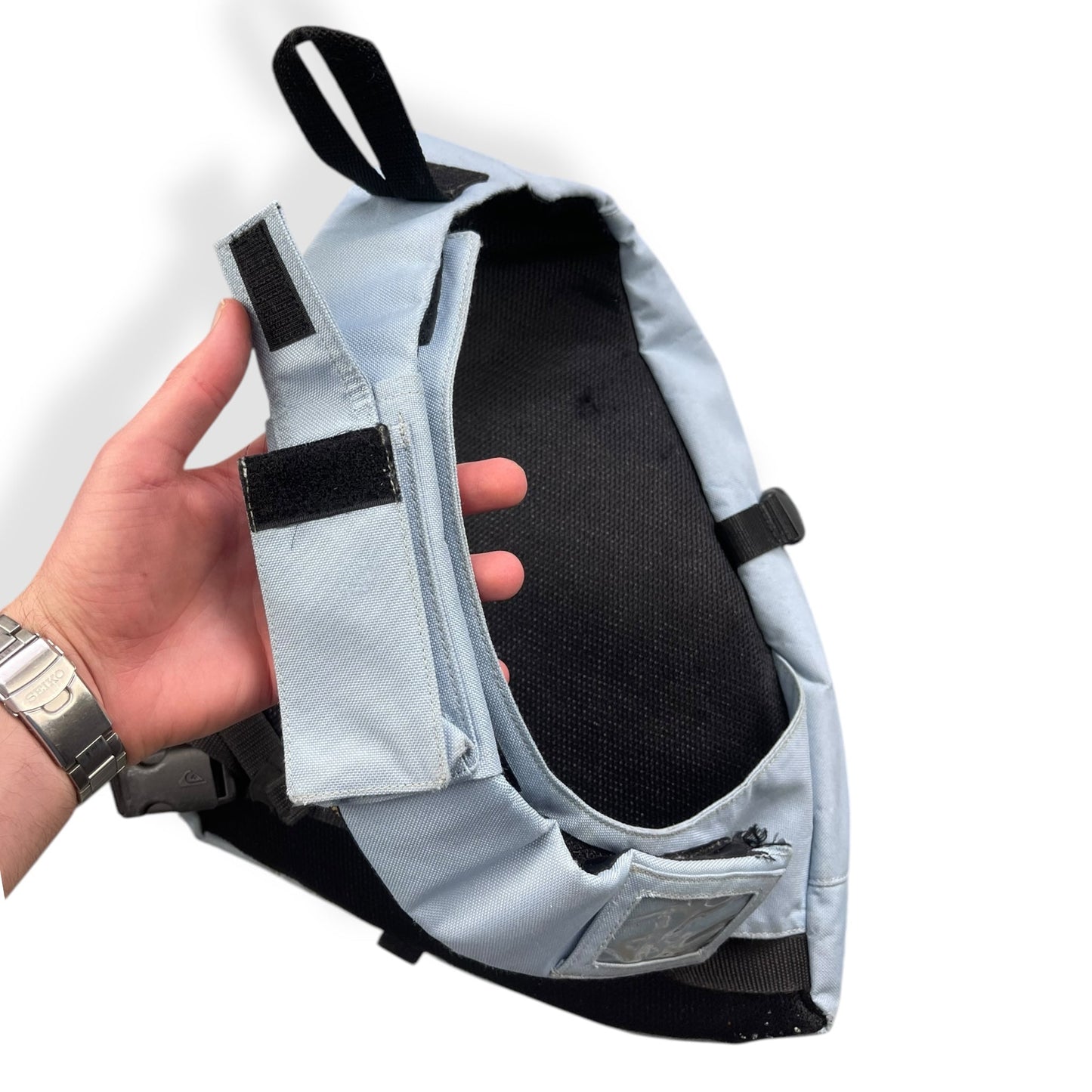 2000's Quiksilver Baby Blue Sling Bag | O/S, Multicoloured