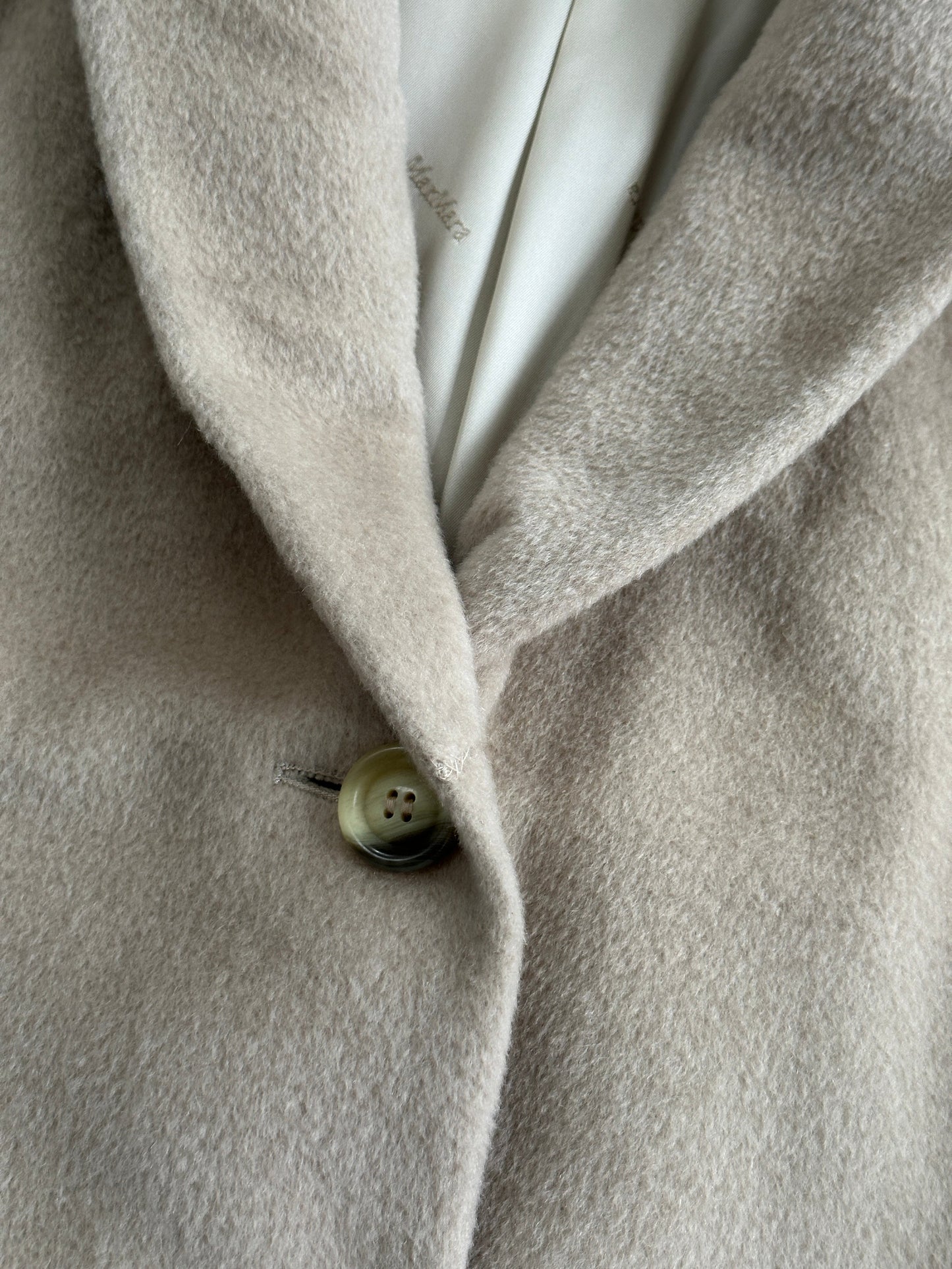 Max Mara Brushed Wool Cashmere Single Breasted Coat - M/L