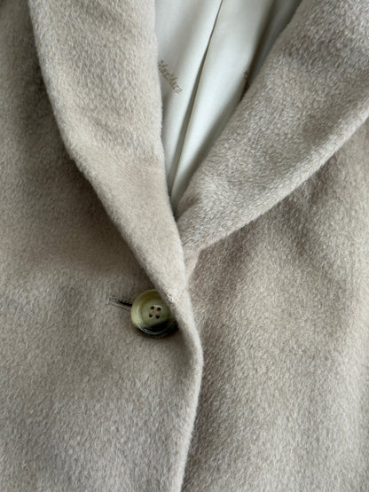 Max Mara Brushed Wool Cashmere Single Breasted Coat - M/L