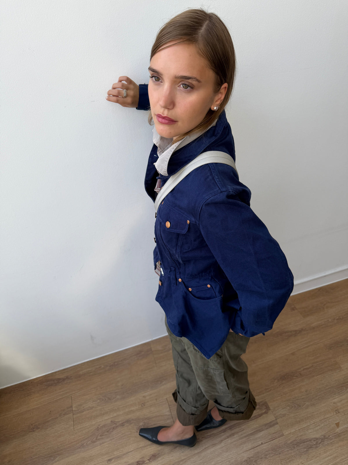 Jean Paul Gaultier Junior 90s Asymmetrical Denim Jacket | 44, Navy