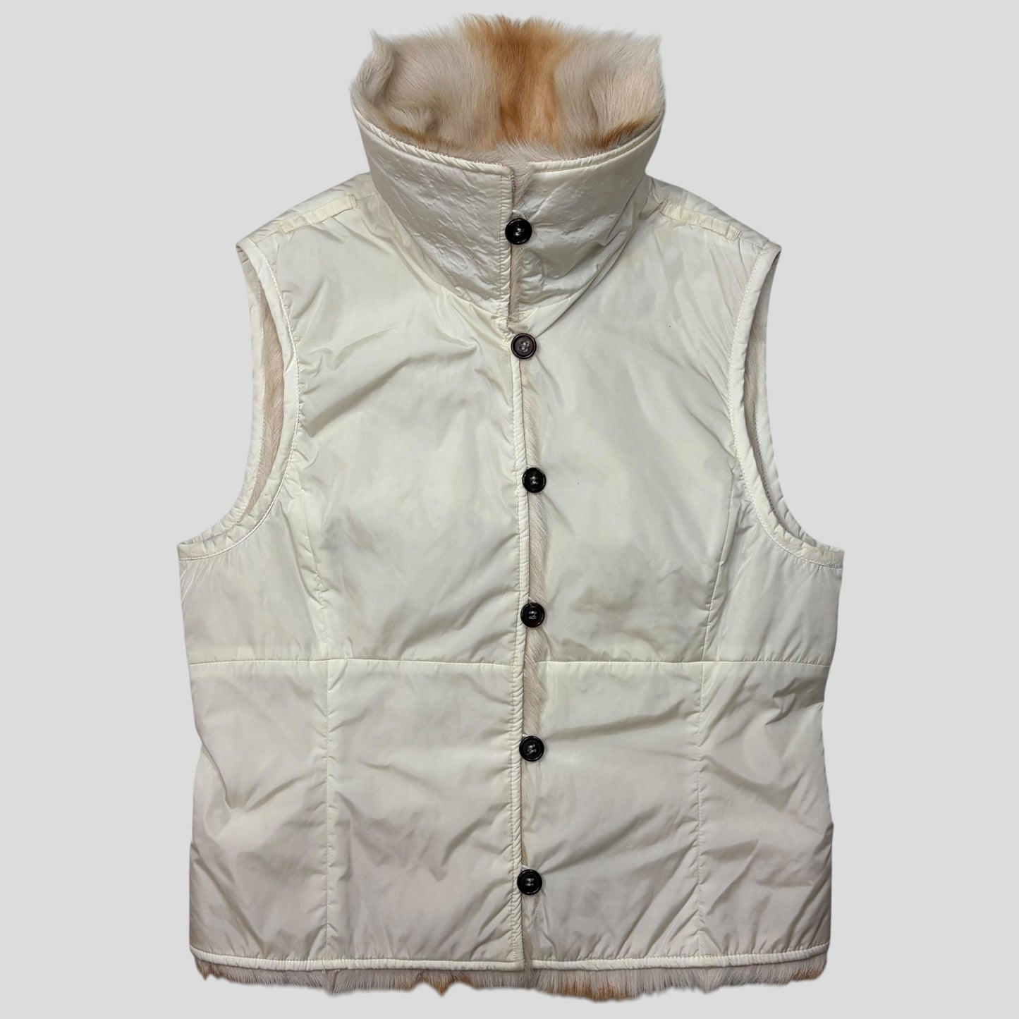 Prada Sport AW04 Goat Fur Nylon Gilet Jacket | Default Title, Red